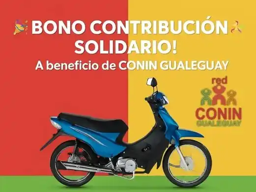 CONIN: Con tu aporte, ayudás a los niños de Gualeguay y podés ganar una moto