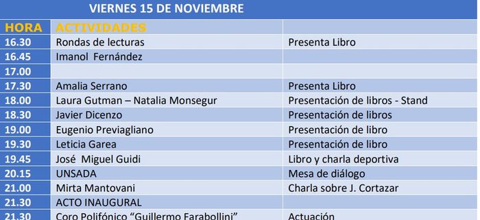 grilla viernes feria del libro 2024