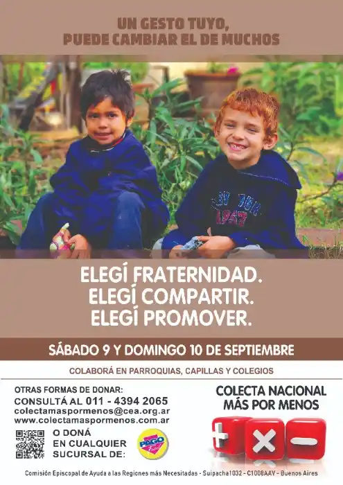 Colecta Nacional Más por Menos, 9 y 10 de septiembre