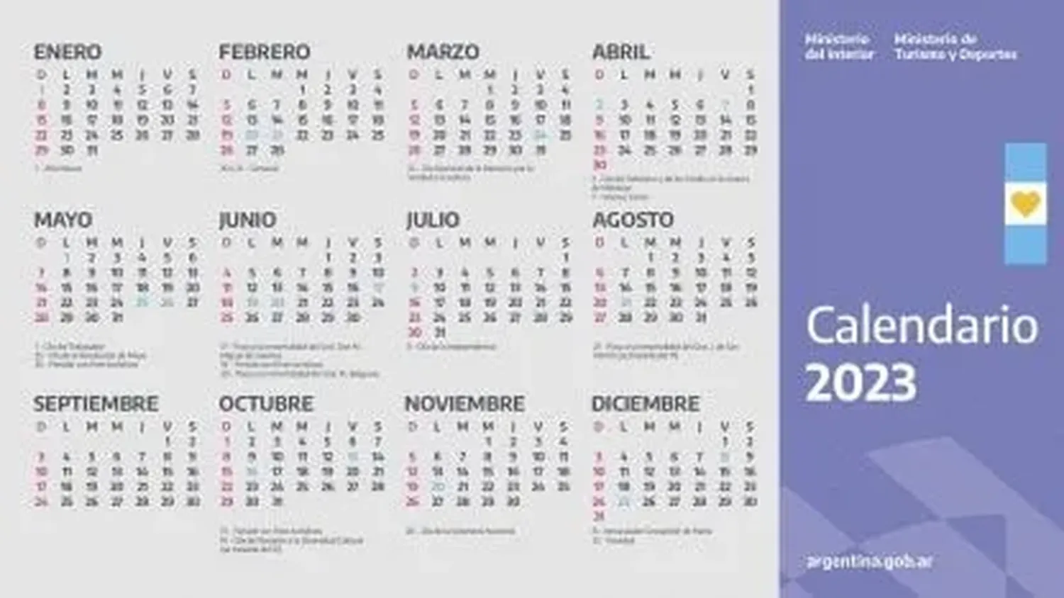 Fechas de los 19 feriados previstos para 2023 en Argentina: cuándo será carnaval