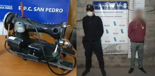Robó una máquina de coser de adentro de un auto y lo detuvieron cuando intentaba venderla