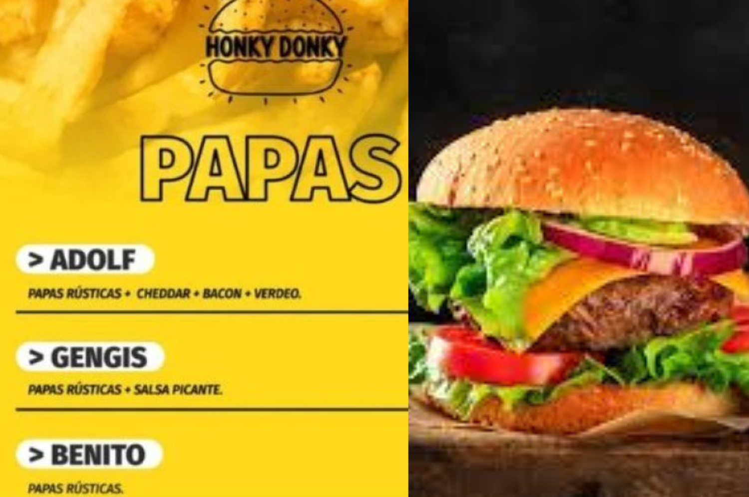 la empresa denominó Ana Frank" a una hamburguesa y "Adolf" en referencia a Adolf Hitler para un tipo de papas fritas.
