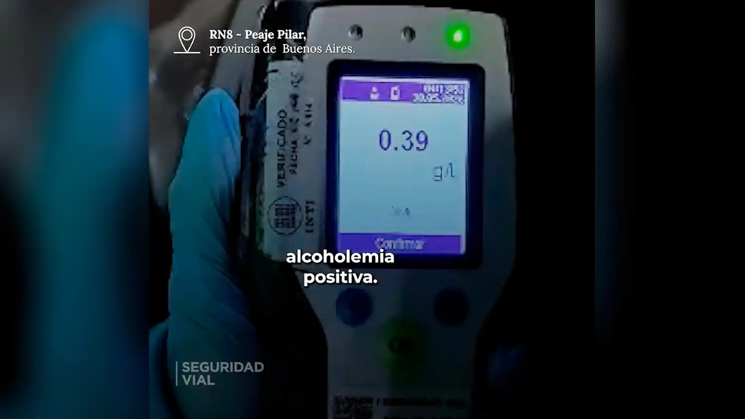 El control arrojó un 0,39 de alcohol en sangre.