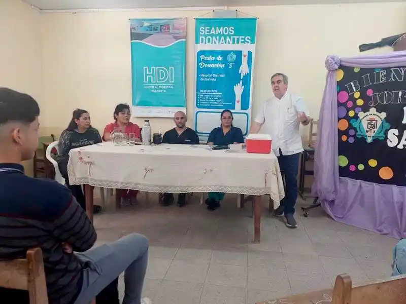 El Hospital Distrital de Ibarreta promueve la
donación de sangre en escuelas secundarias