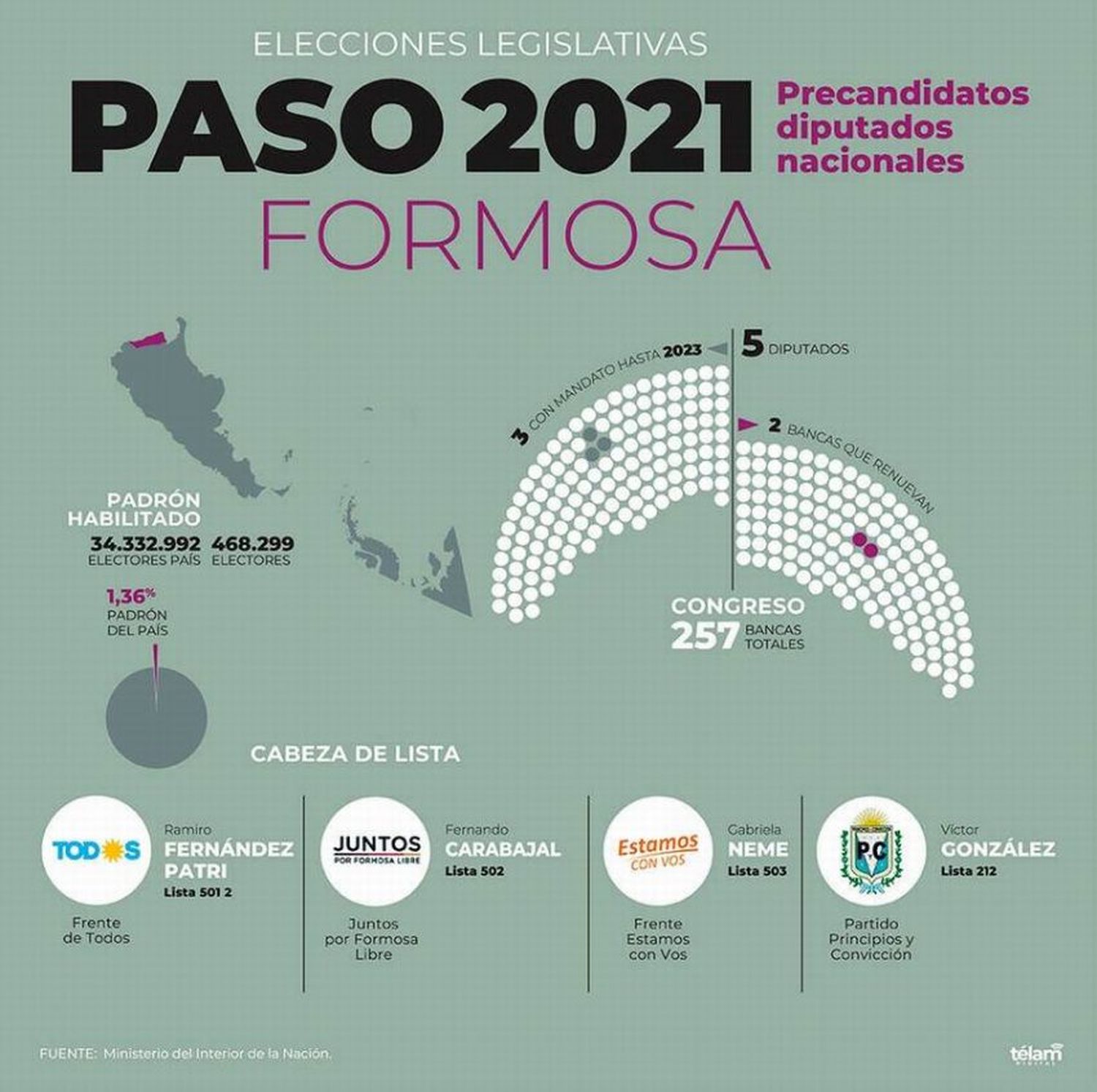 PASO 2021: Cuatro frentes compiten por las candidaturas para dos bancas de diputados