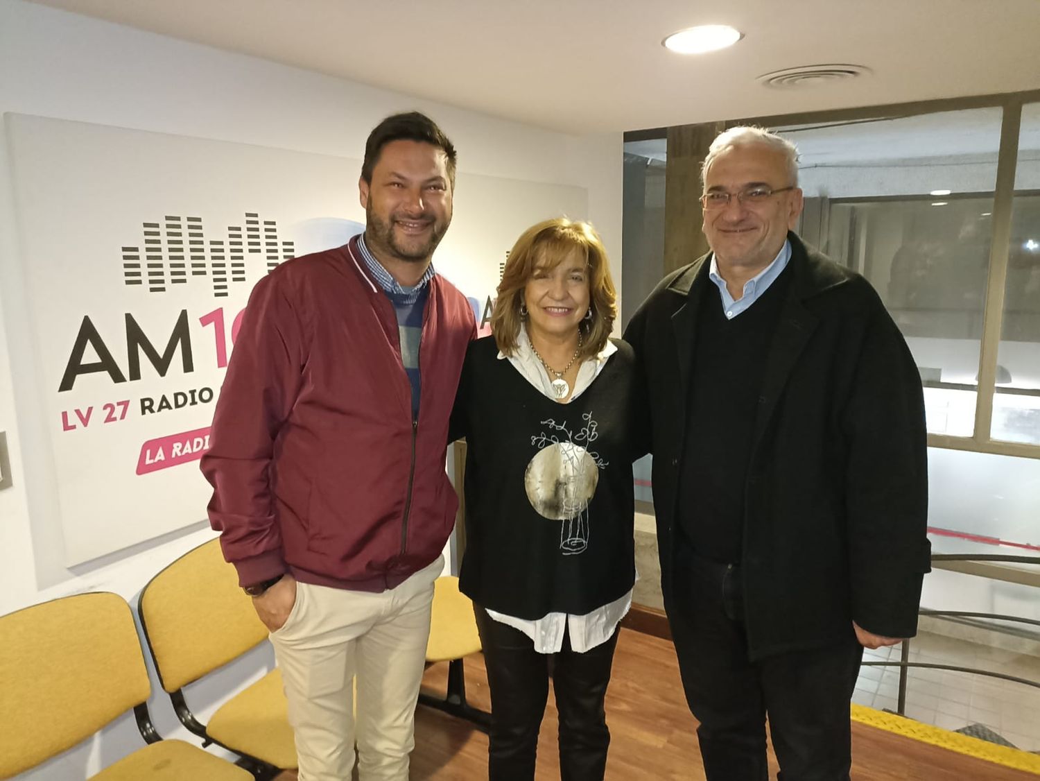 Pastore, Frana y Calvo durante su paso por los estudios de la AM 1050