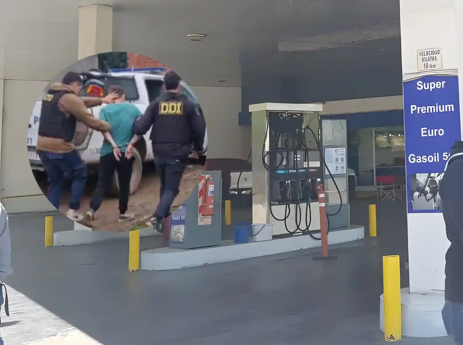 detenido estación de servicio