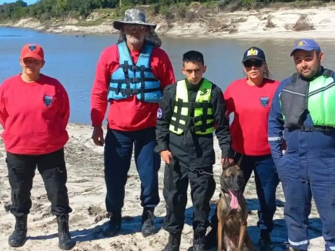 K-9 Gualeguay colaboró en la búsqueda de un joven desaparecido en Tala