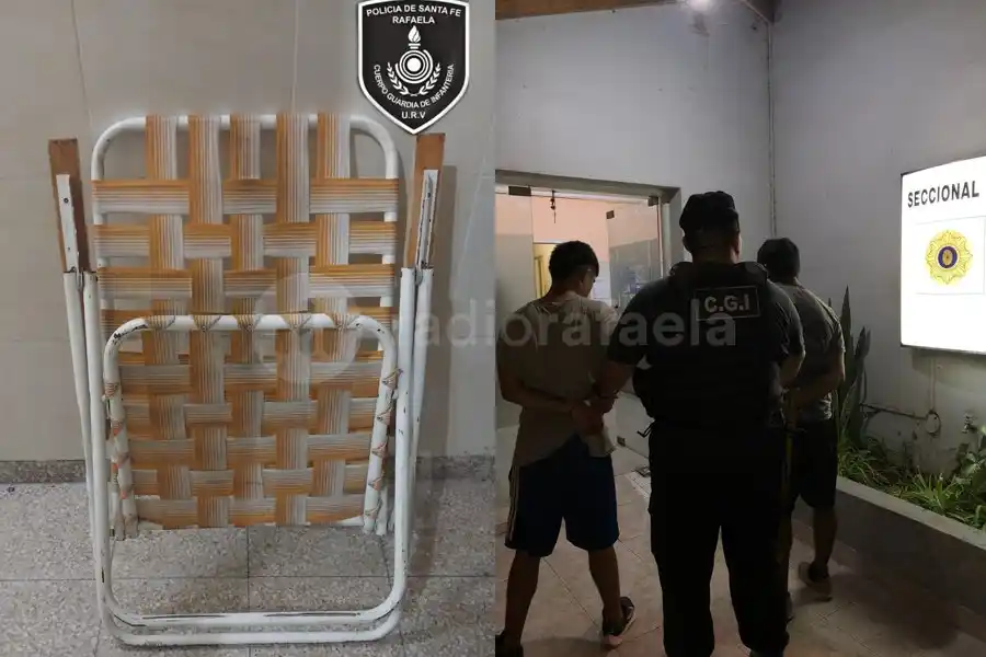 A pie, los vieron llevándose un sillón de tiras robado: terminaron detenidos