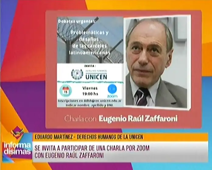 Se invita a participar de una charla por Zoom con Eugenio Raúl Zaffaroni