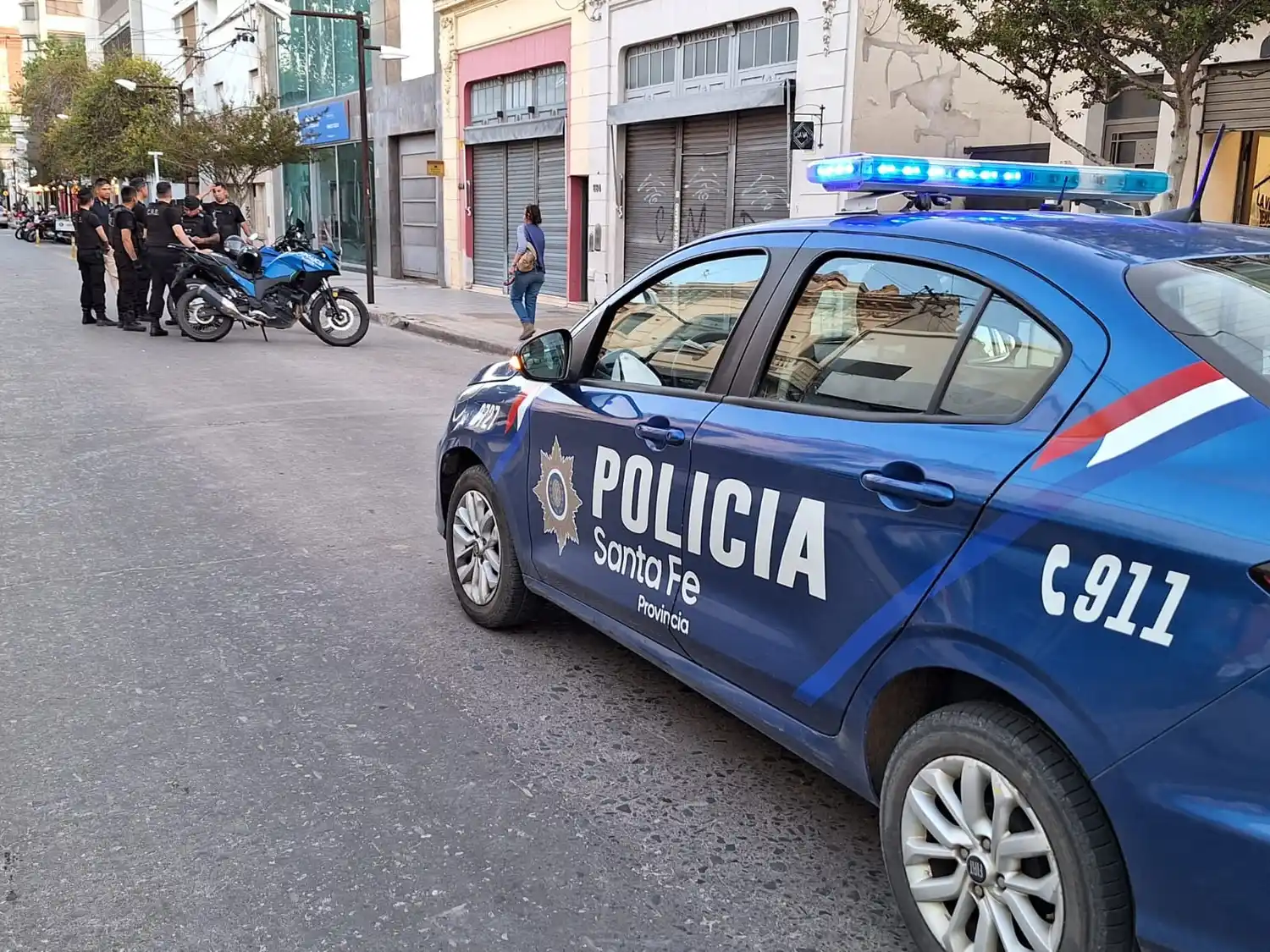Calle San Martín, con el tránsito cortado. Foto Sur24