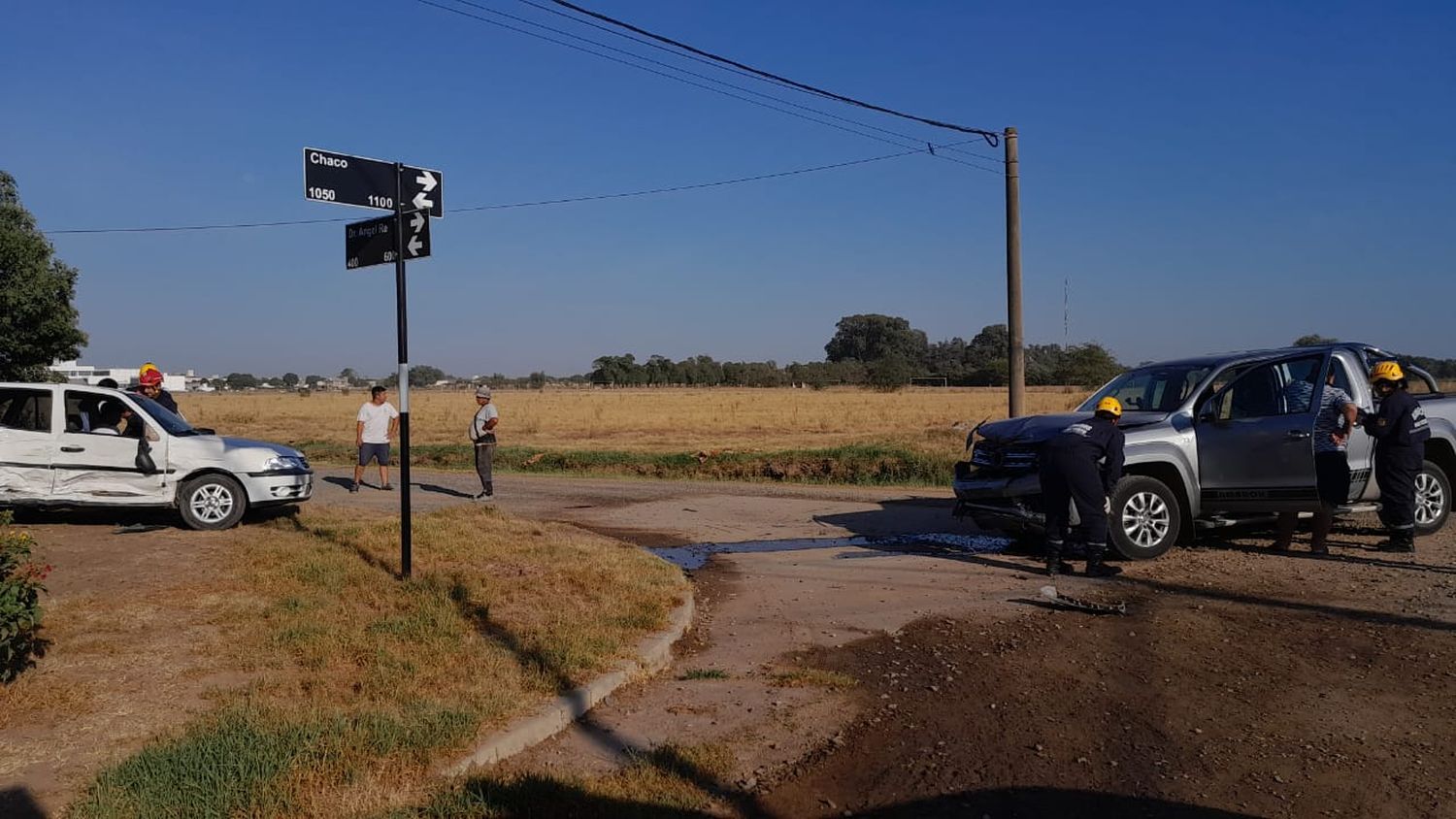 Violento accidente en la esquina de Chaco y Ángel Re