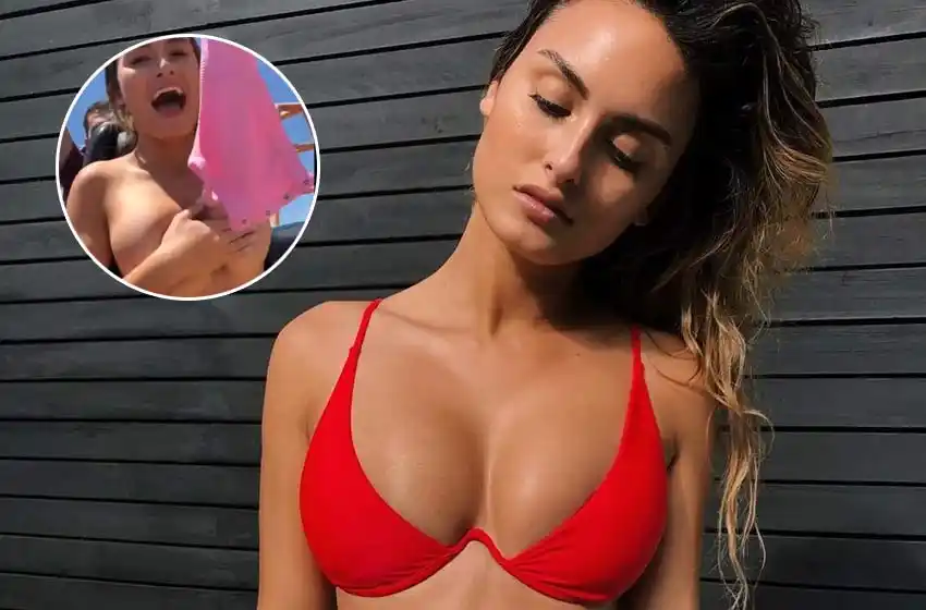 Una influencer subió a una montaña rusa y quedó totalmente desnuda