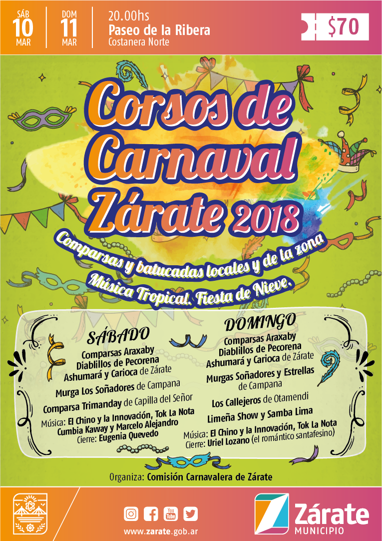 Zárate: Variada actividad cultural para el fin de semana