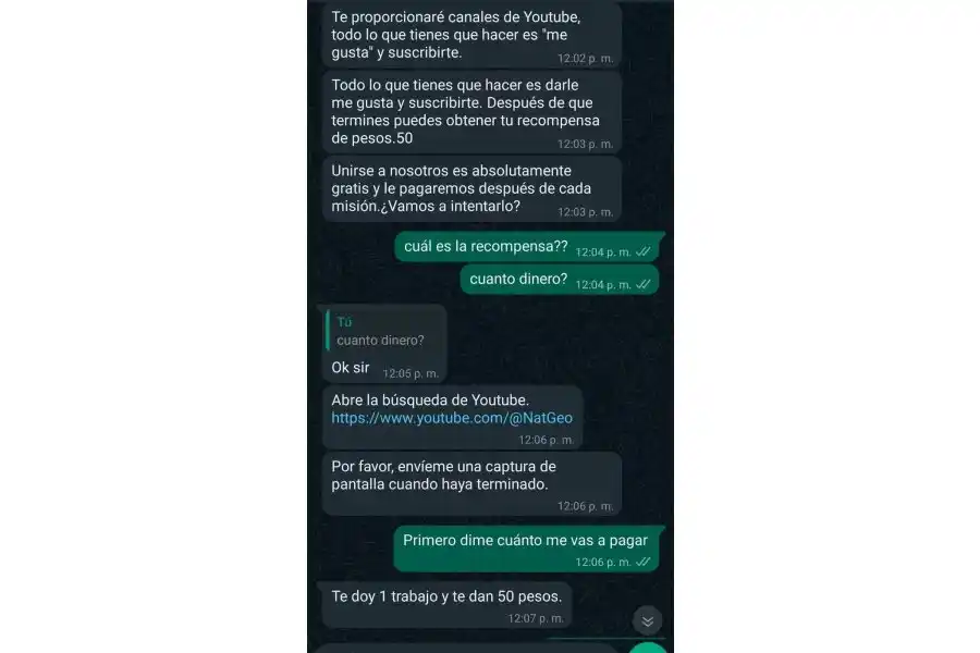 Así es la conversación que los estafadores establecen con sus víctimas