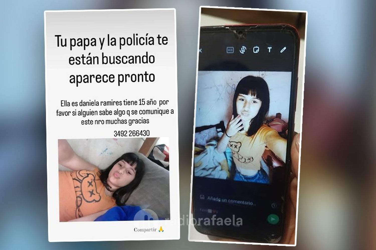 Buscan desesperadamente a una joven de 15 años desaparecida desde el lunes en Rafaela