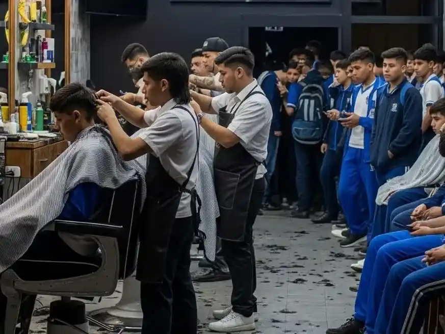 La peluquerías del país sufrieron oleadas de jóvenes que acudieron en busca de su "corte adecuado". Crédito: El Salvador Noticias
