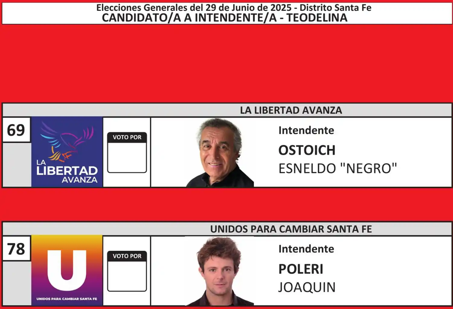 boleta única intendente Teodelina