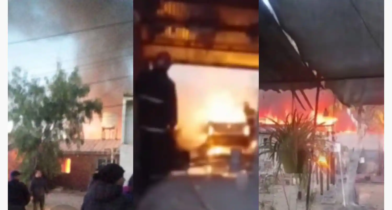 El incendio consumió los cuatro vehículos que se encontraban en el taller mecánico. (Foto: gentileza Diario Panorama / Nuevo Diario Web)