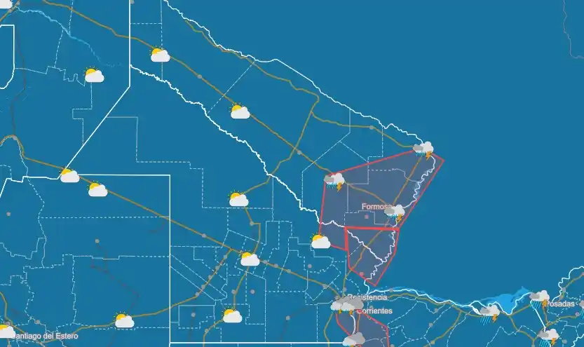 Varias localidades formoseñas continúan con alertas de tormentas
