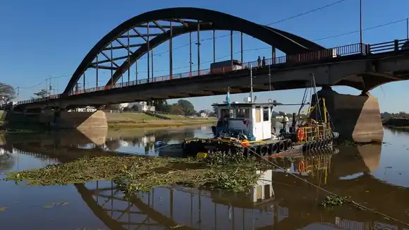La construcción del nuevo puente Santa Fe-Santo Tomé avanza a ritmo firme