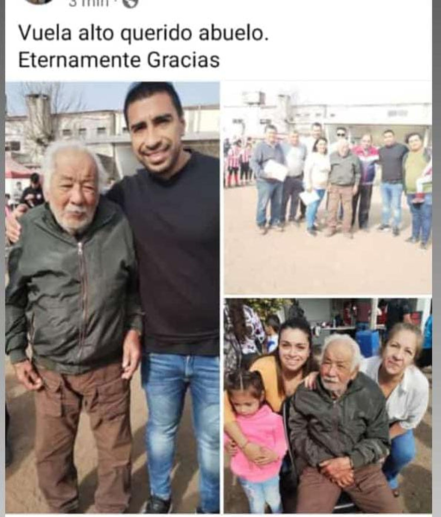 Las últimas imágenes que dejó para nuestra página Candido "Hacha Brava" Farías fueron las de un homenaje que le hicieron en un torneo de fútbol Infantil en Barrio Norte. A la izquierda junto a su nieto, el "Choco" Farías actual capitán del equipo superior norteño.