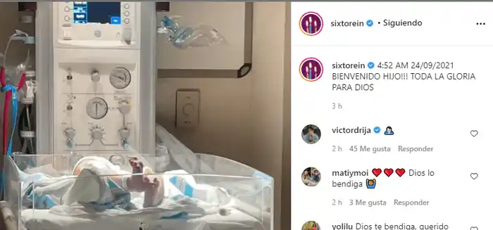 Con esta publicación en Instagram, Sixto Rein anunció la llegada de su pequeño. 