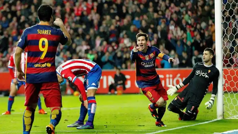 Con dos goles de Messi, Barcelona le ganó al Gijón 3 a 1