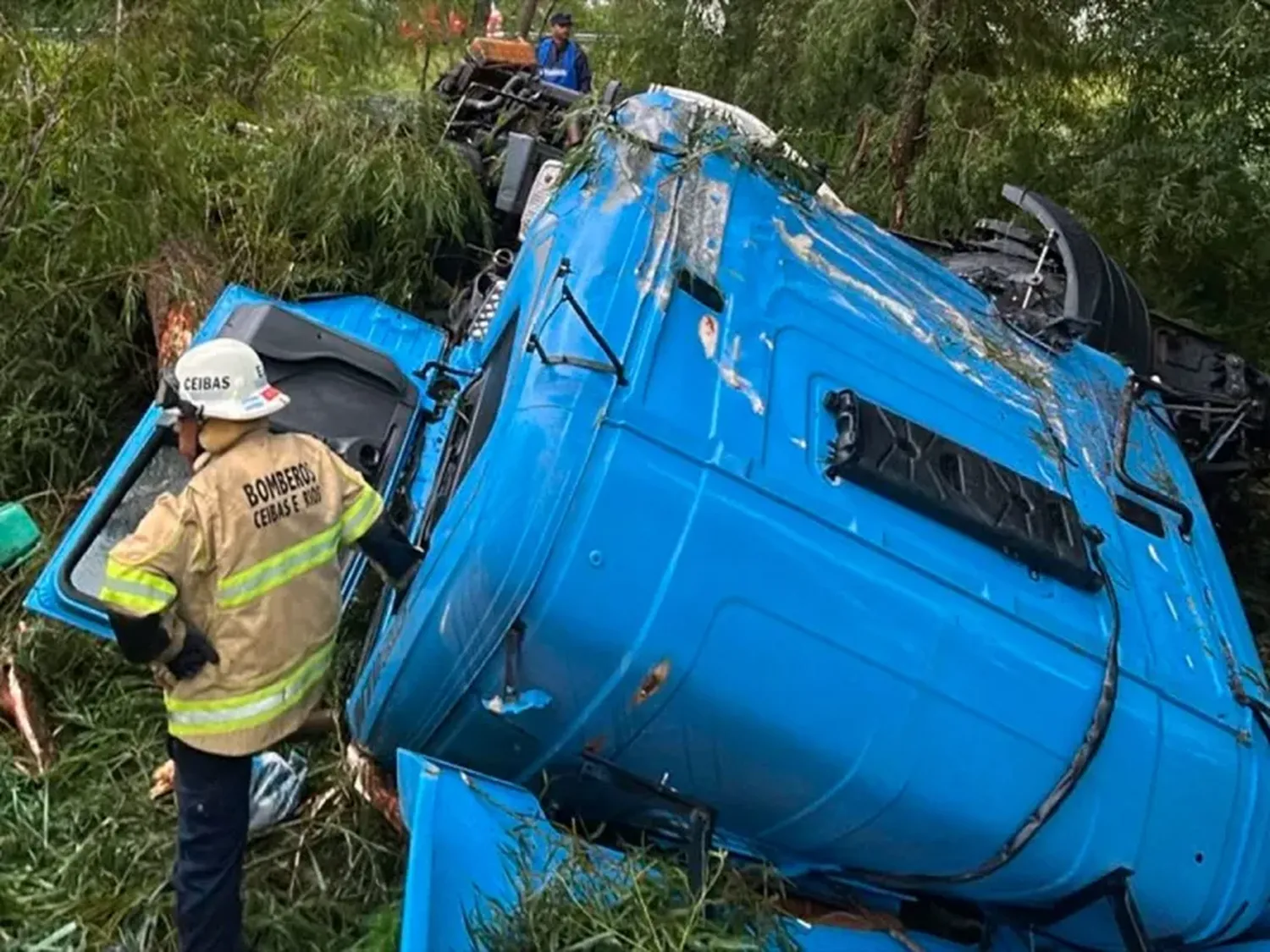 Tragedia en Ruta 12: camionero misionero murió tras despistar y volcar en Entre Ríos