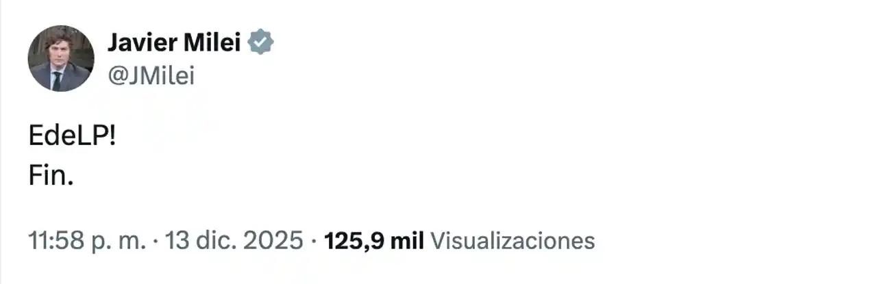 El tuit de Javier Milei por el título de Estudiantes.