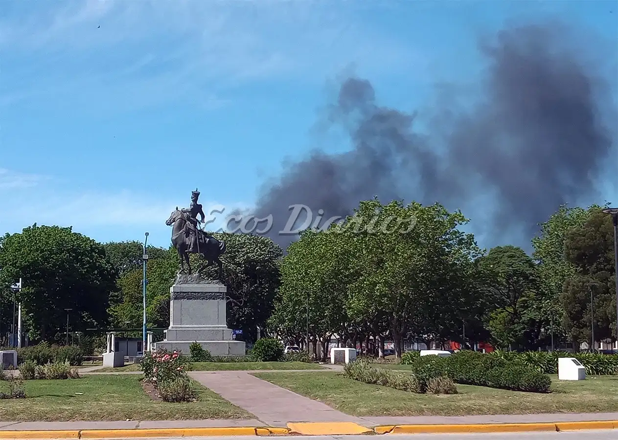 Incendio visto desde Necochea