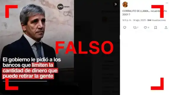 Es falso que el Gobierno haya instalado un nuevo corralito