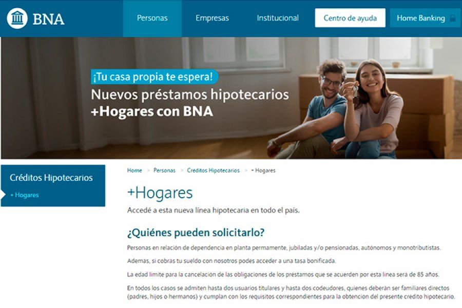 Banco Nación: ya se puede acceder a los créditos hipotecarios 