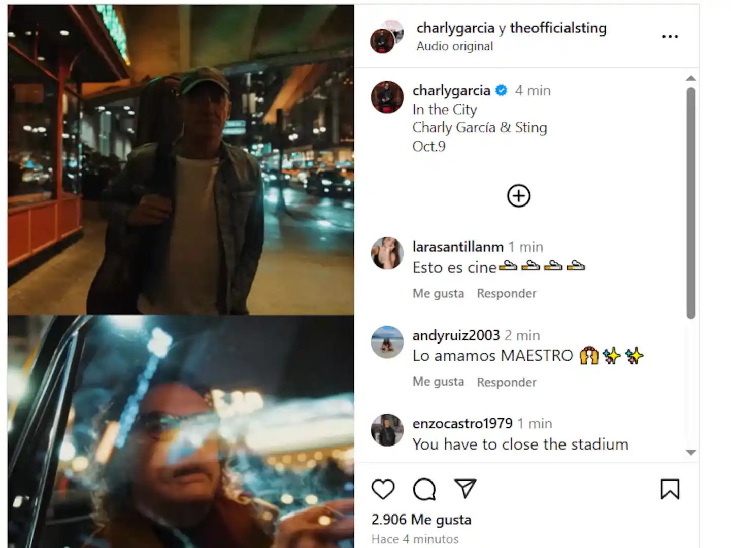 Charly García y Sting anunciaron la salida de "In The City" (Foto: Instagram).