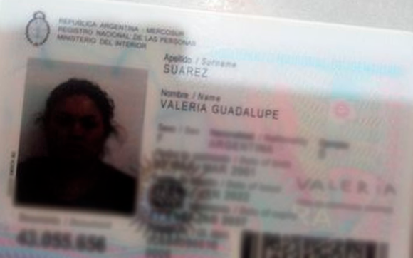 Encontraron el DNI de Valeria