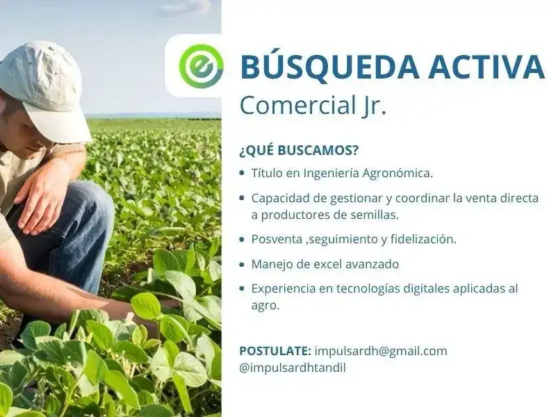 Se busca comercial Junior en Tandil