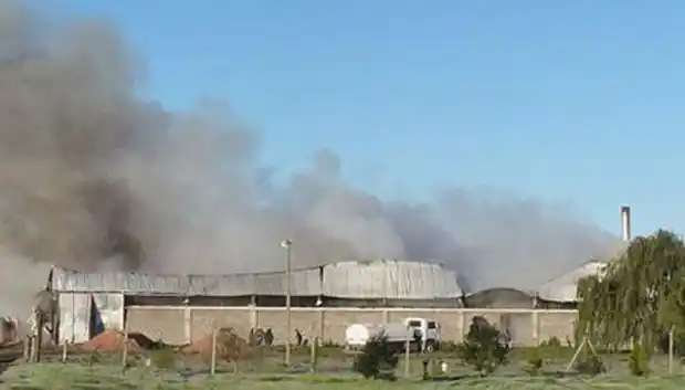 Incendio en la fábrica Manfico