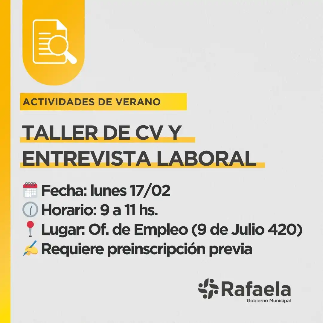Capacitaciones de verano: Variada oferta coordinada por UNRaf y Municipio y Sindicato de Luz y Fuerza