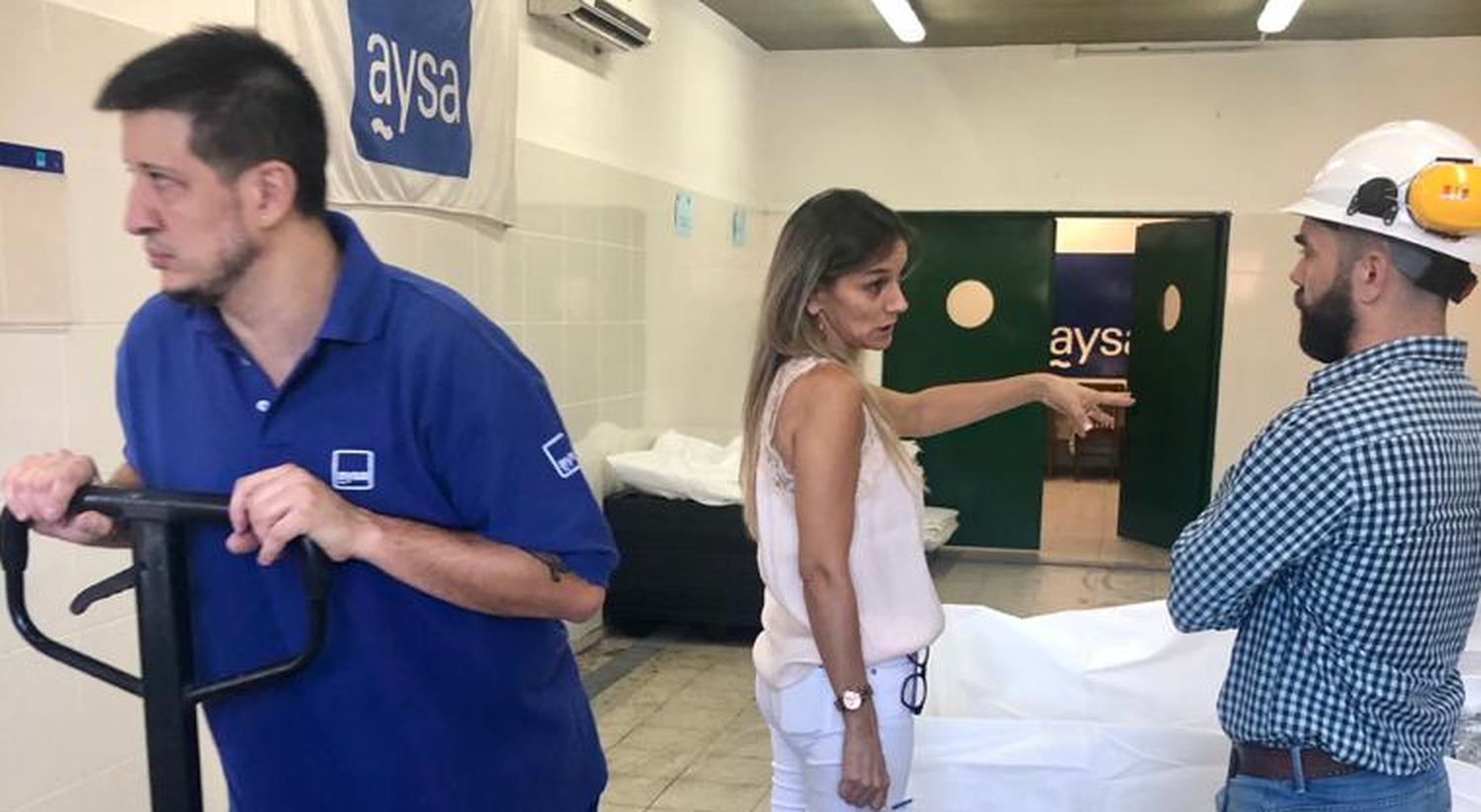 Malena Galmarini recorrió la Planta de Aysa y monitoreó su funcionamiento en medio de la emergencia sanitaria