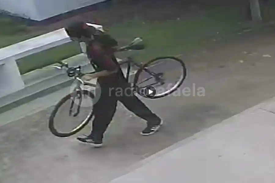 Se metió a la vecinal del barrio 9 de Julio y se llevó una bicicleta: quedó grabado por las cámaras