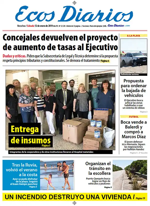Tapa del 12 de enero de 2019