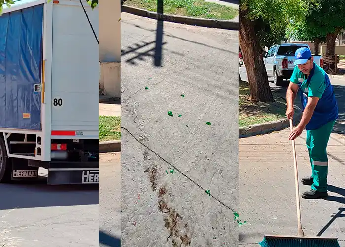Dobló jugado y esparció vidrios en la calle: “Por suerte lo juntó Ashira”