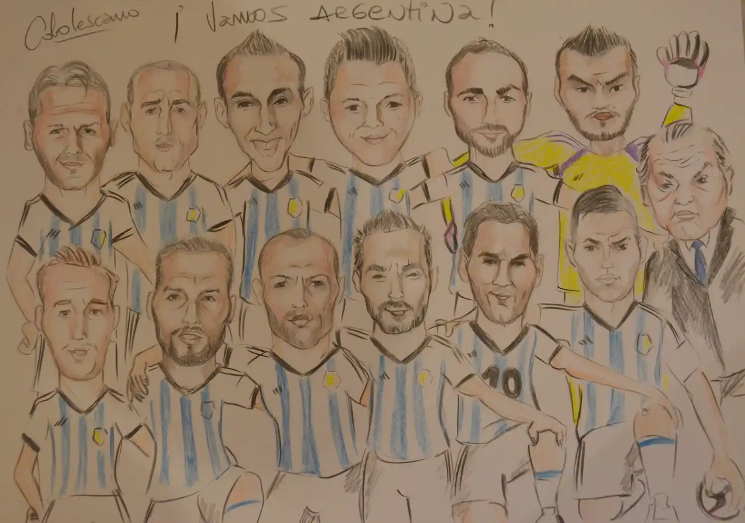 Un artista entrerriano caricaturizó a la Selección Argentina