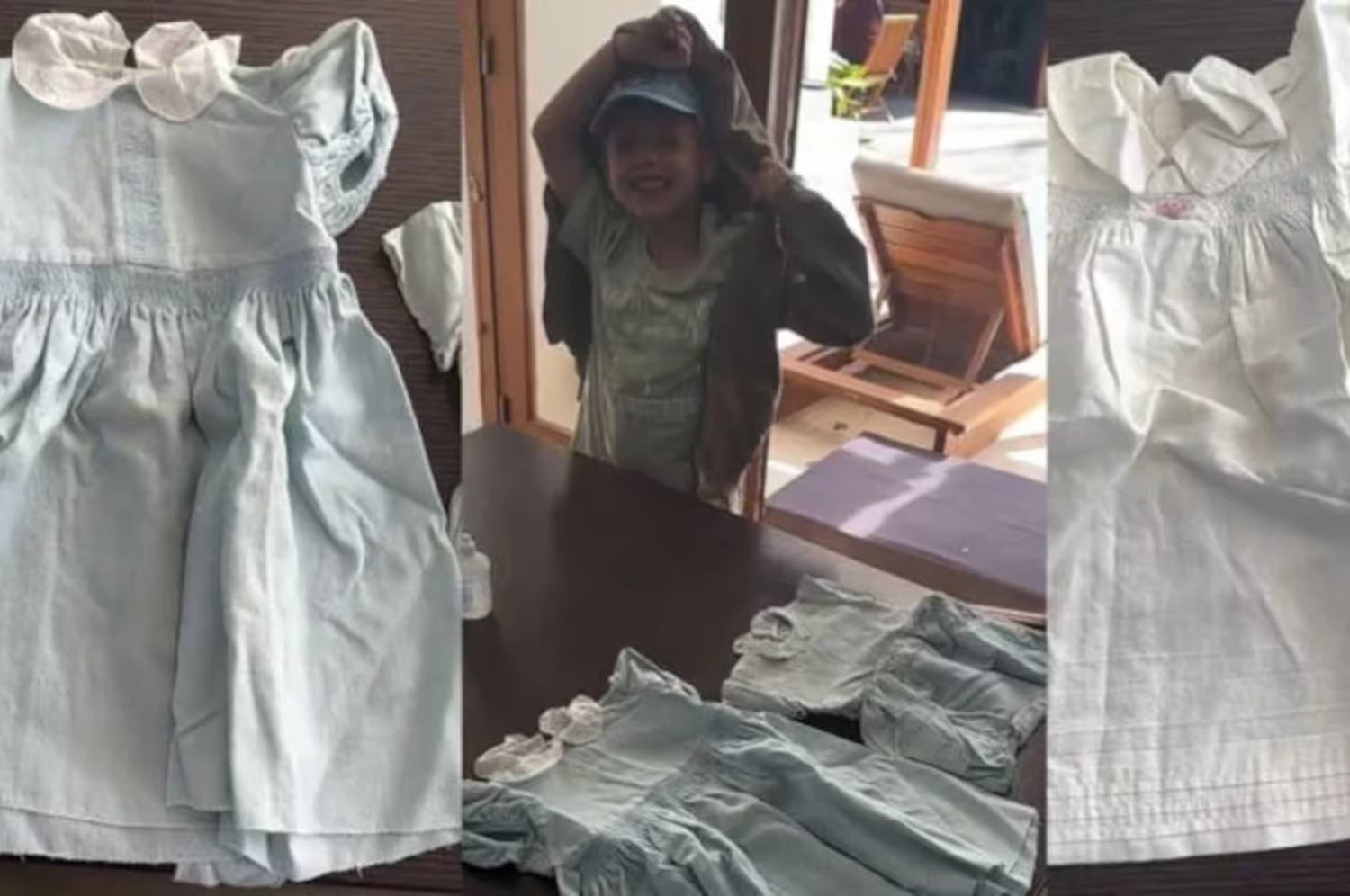 Marley mostró los vestidos que eran de su mamá.