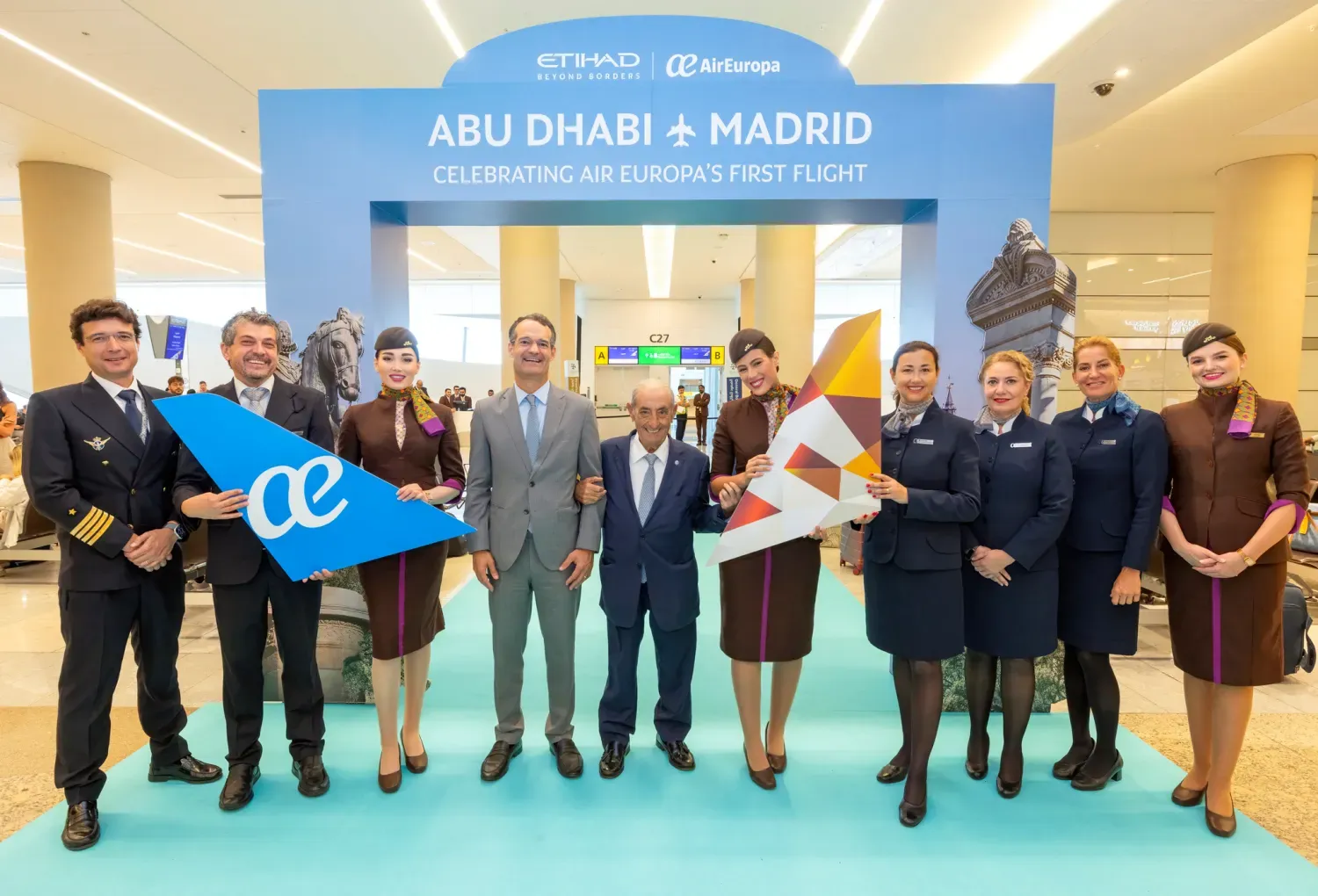 En alianza con Etihad, Air Europa empezó a volar entre Abu Dhabi y Madrid