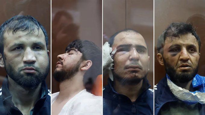 Rusia mostró a los cuatro sospechosos del ataque terrorista en Moscú
