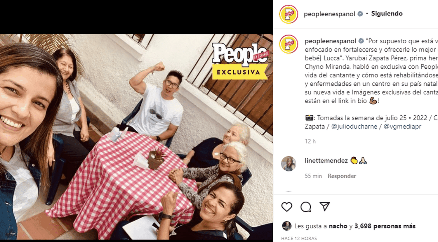 Una de las fotografías que la prima de Chyno le dio a People en español. Foto Instagram