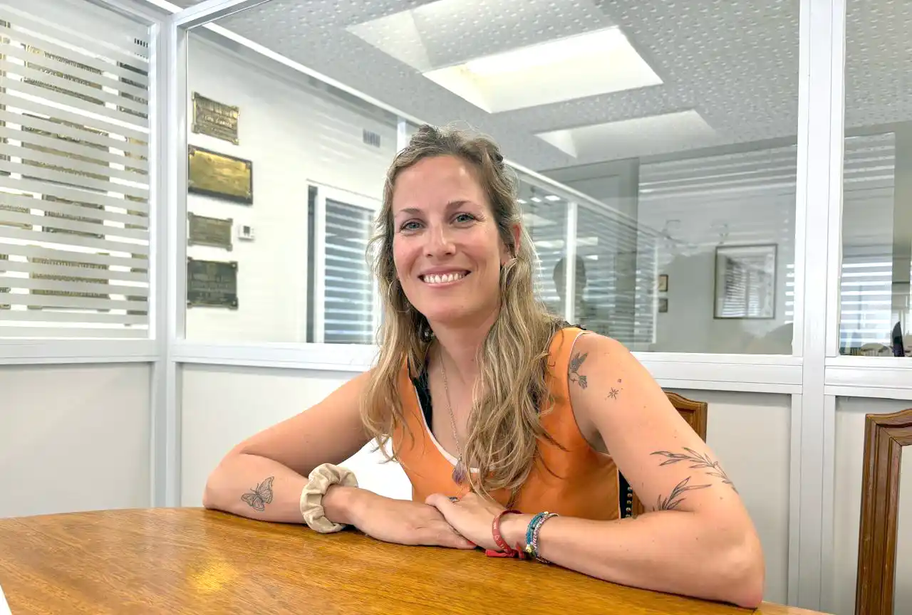 María Sol Deserti. En las instalaciones de Ecos Diarios.