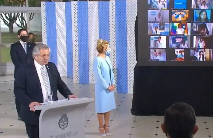 Alberto Fernández en acto virtual por el Día de la Bandera