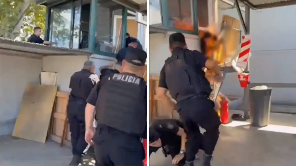 Personal policial, junto con bomberos, logró sofocar las llamas utilizando extintores, mientras se desplegaba un operativo de emergencia en el lugar.